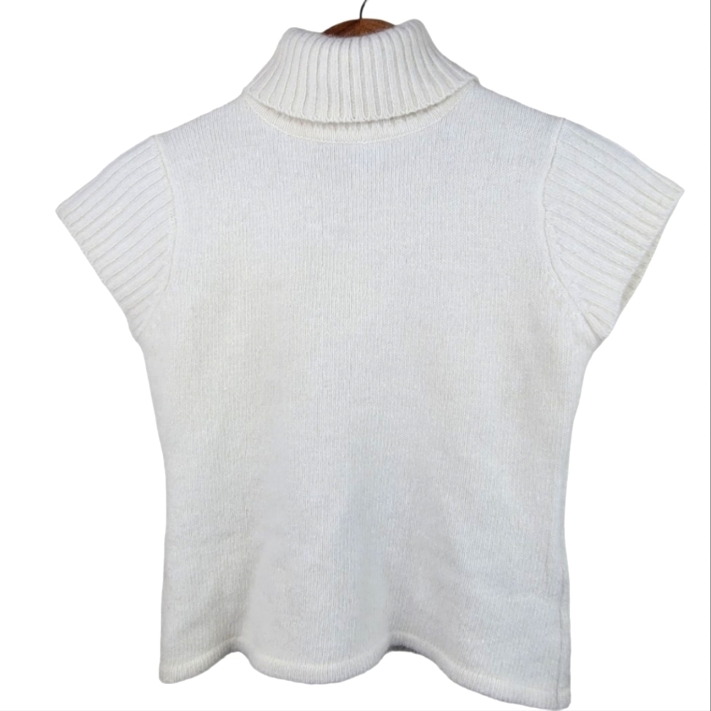 *NWT* Airport ‎ Angora Turtleneck Ribbed Short-sleeved Sweater